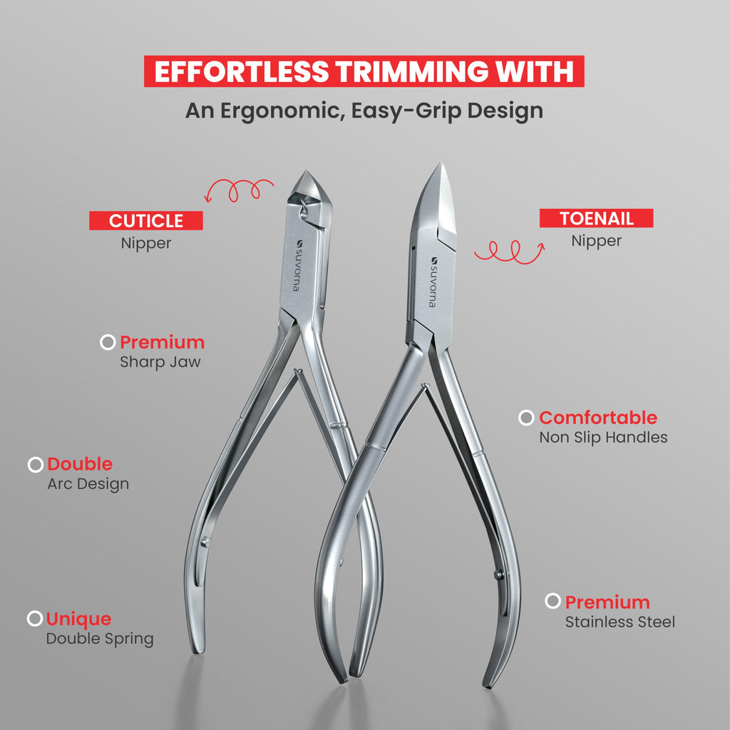 Suvorna 8-in-1 Manicure Pedicure Set | Japanese Stainless Steel, Travel Case
