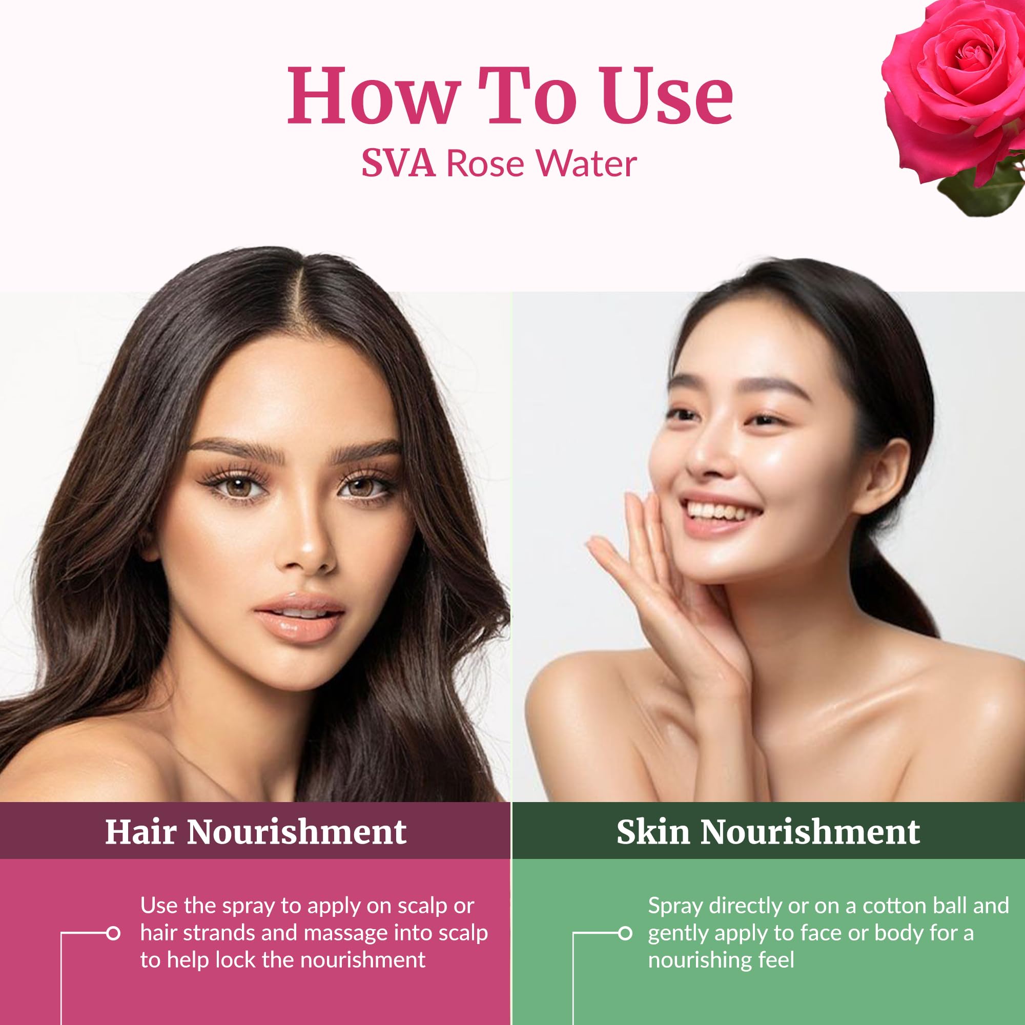 SVA Rose Water 32 oz by SVA ORGANICS | Hydrating Face Mist, Haircare & Aromatherapy