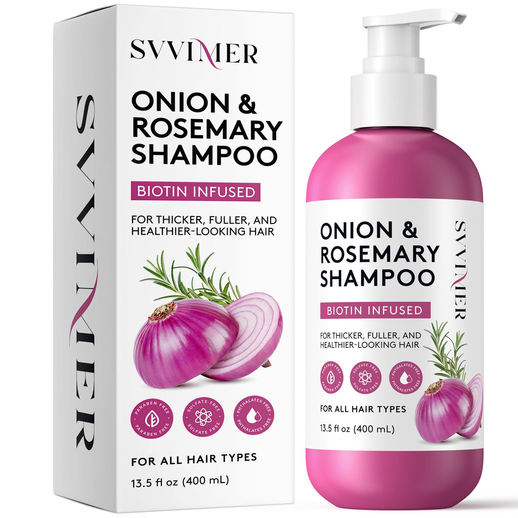 Svvimer Onion Rosemary & Biotin Shampoo — Volumizing, Sulfate-Free Hair Thickening 13.5 oz (Pack of 1)