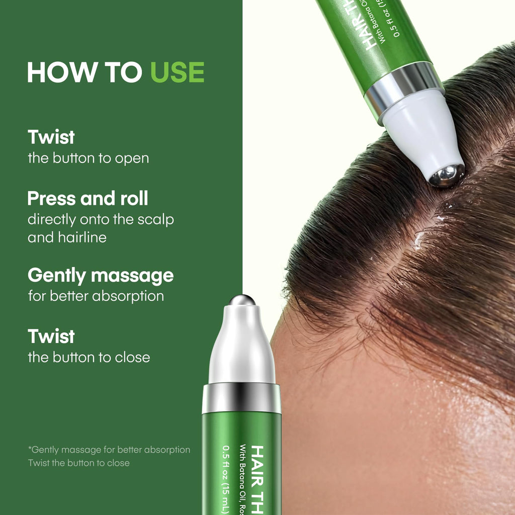 Svvimer Hair Growth Serum Roll-On – 2x15ml with Biotin, Rosemary & Batana Oil for Thicker-Looking Hair