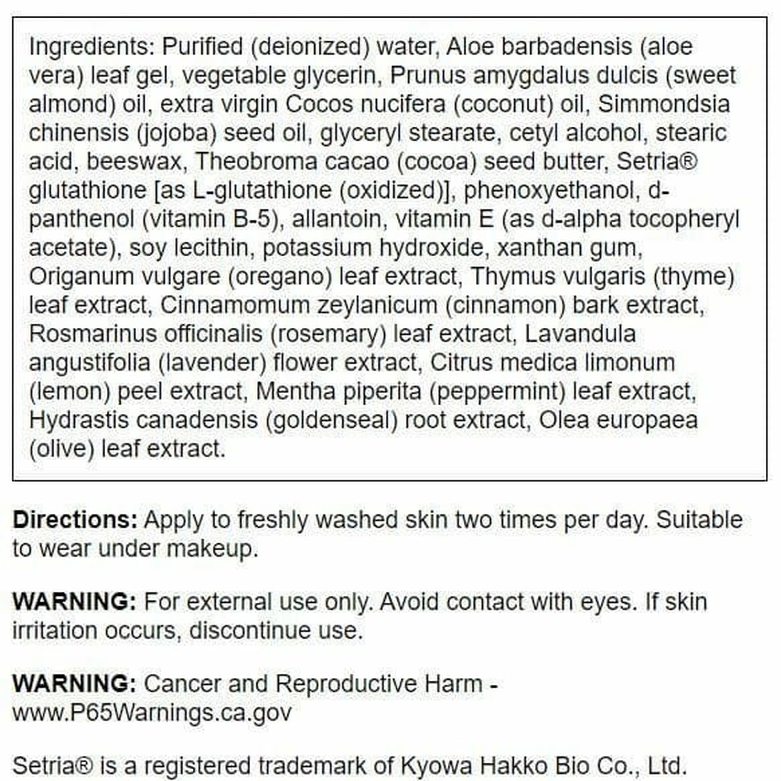 Swanson L-Glutathione Cream with Setria – 2 fl oz (59 ml)