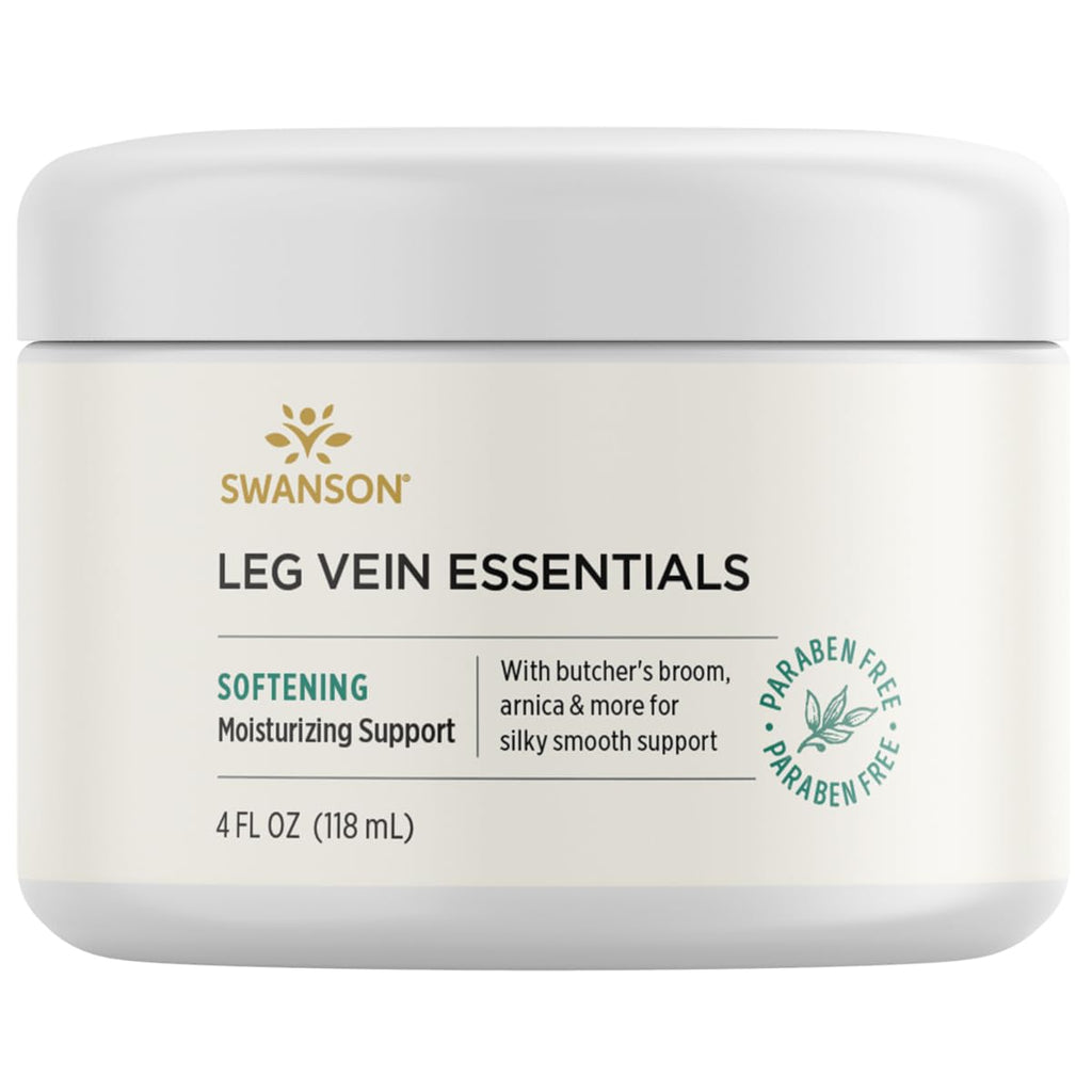 Swanson Leg Vein Essentials Cream – 4 oz for Healthy Leg Veins & Circulation