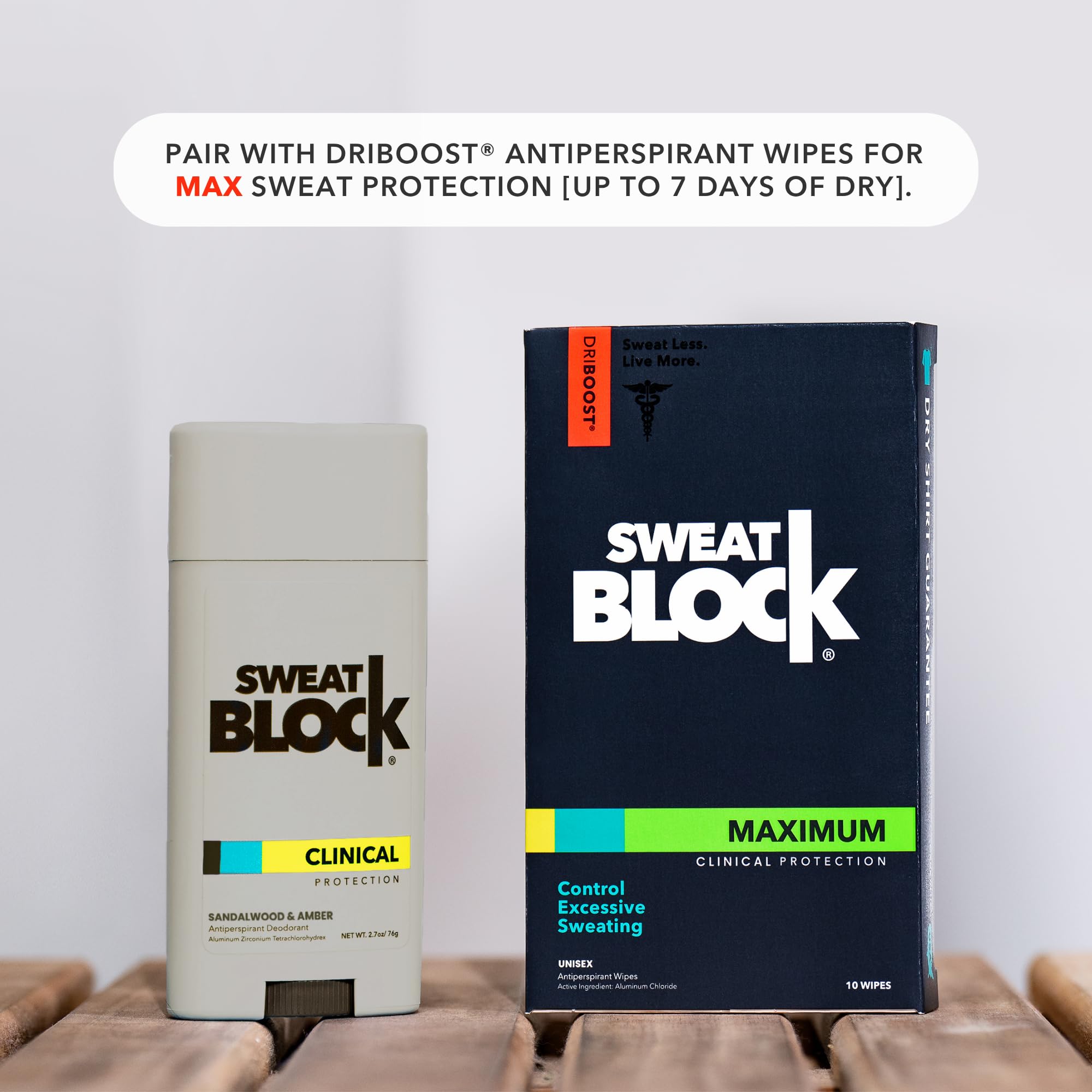 SweatBlock Clinical Strength Deodorant & Antiperspirant – Sandalwood & Amber, 48-Hour Protection
