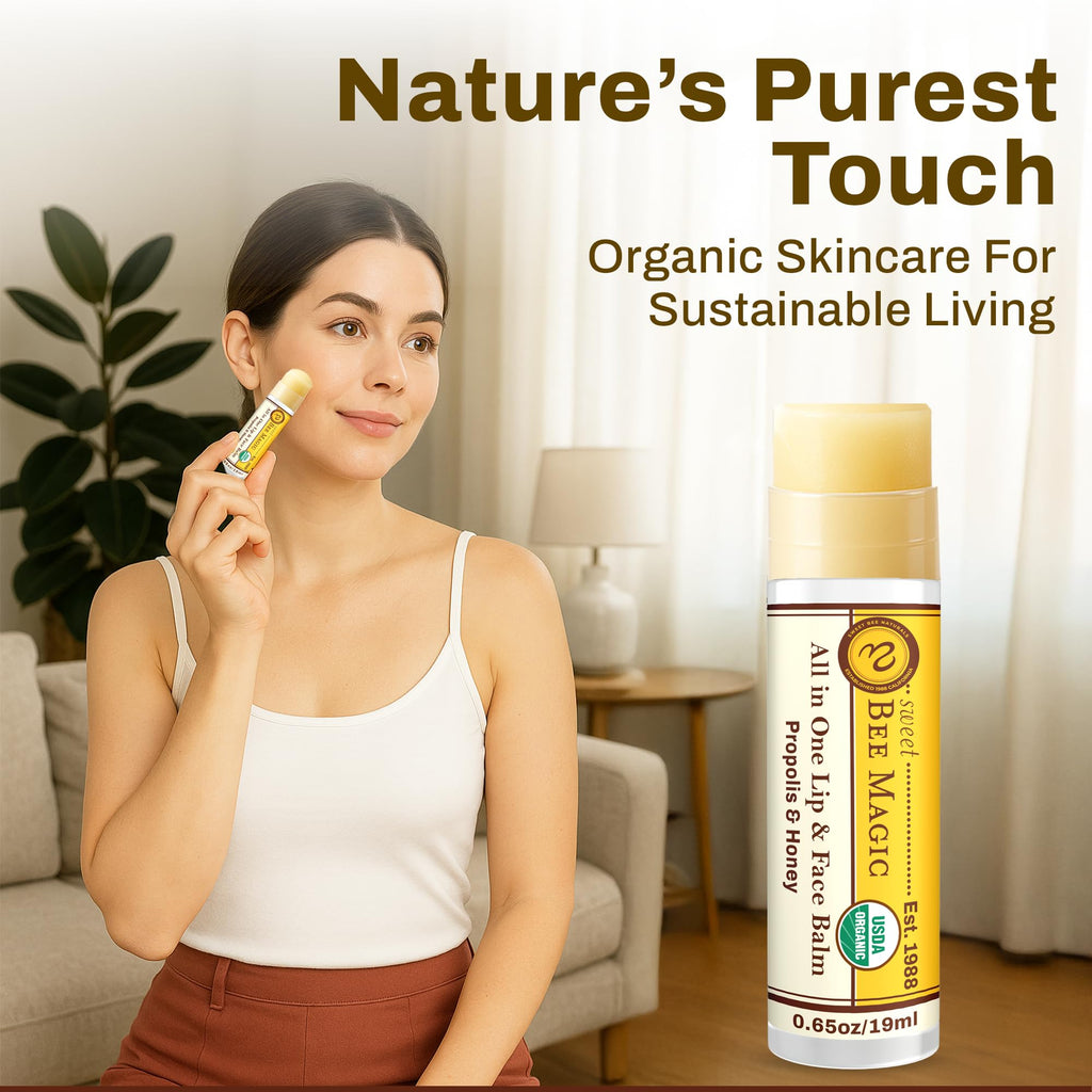 Sweet Bee Naturals Organic Beeswax Lip Balm – Hydration with Honey & Propolis