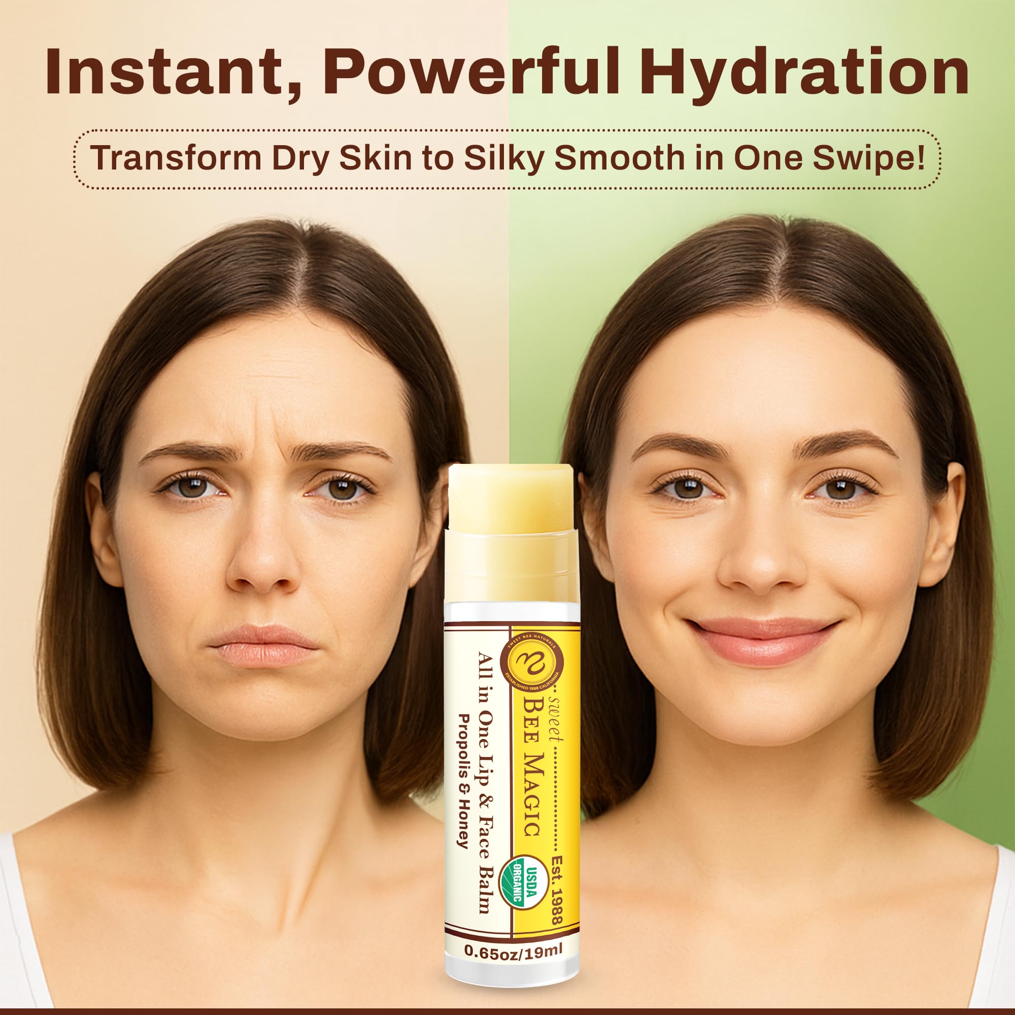 Sweet Bee Naturals Organic Beeswax Lip Balm – Hydration with Honey & Propolis
