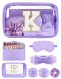 Sweet Lion Gift Sets for Women | Initial Makeup Bag & 7-Piece Brush Set | Spa Kit & Sleepover Favors