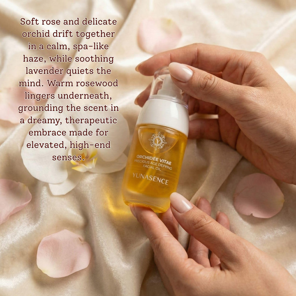 Sweetsation Therapy YUNASENCE ORCHIDEE VITAE Organic Anti-Aging Face Oil Serum – Orchid Flower, Rose Absolute, Argan