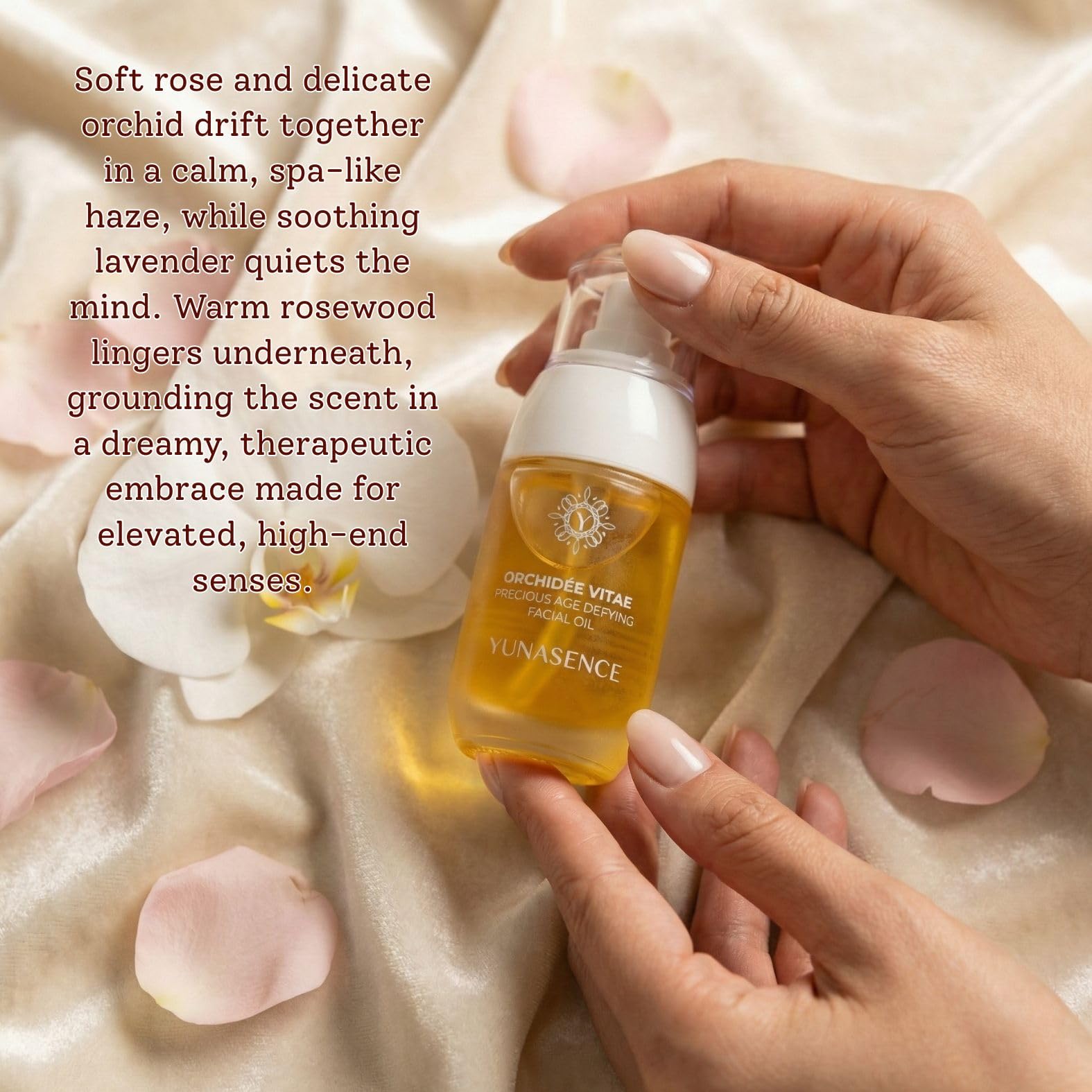 Sweetsation Therapy YUNASENCE ORCHIDEE VITAE Organic Anti-Aging Face Oil Serum – Orchid Flower, Rose Absolute, Argan