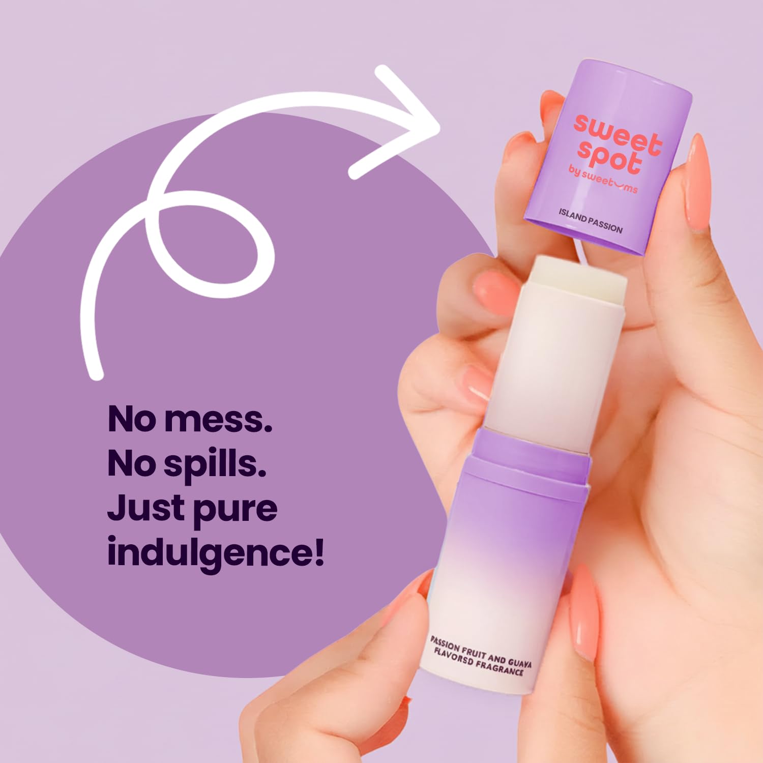 Sweetums SweetSpot Flavored Solid Perfume Stick – Passion Fruit & Guava | Travel-Ready, Long-Lasting Fragrance