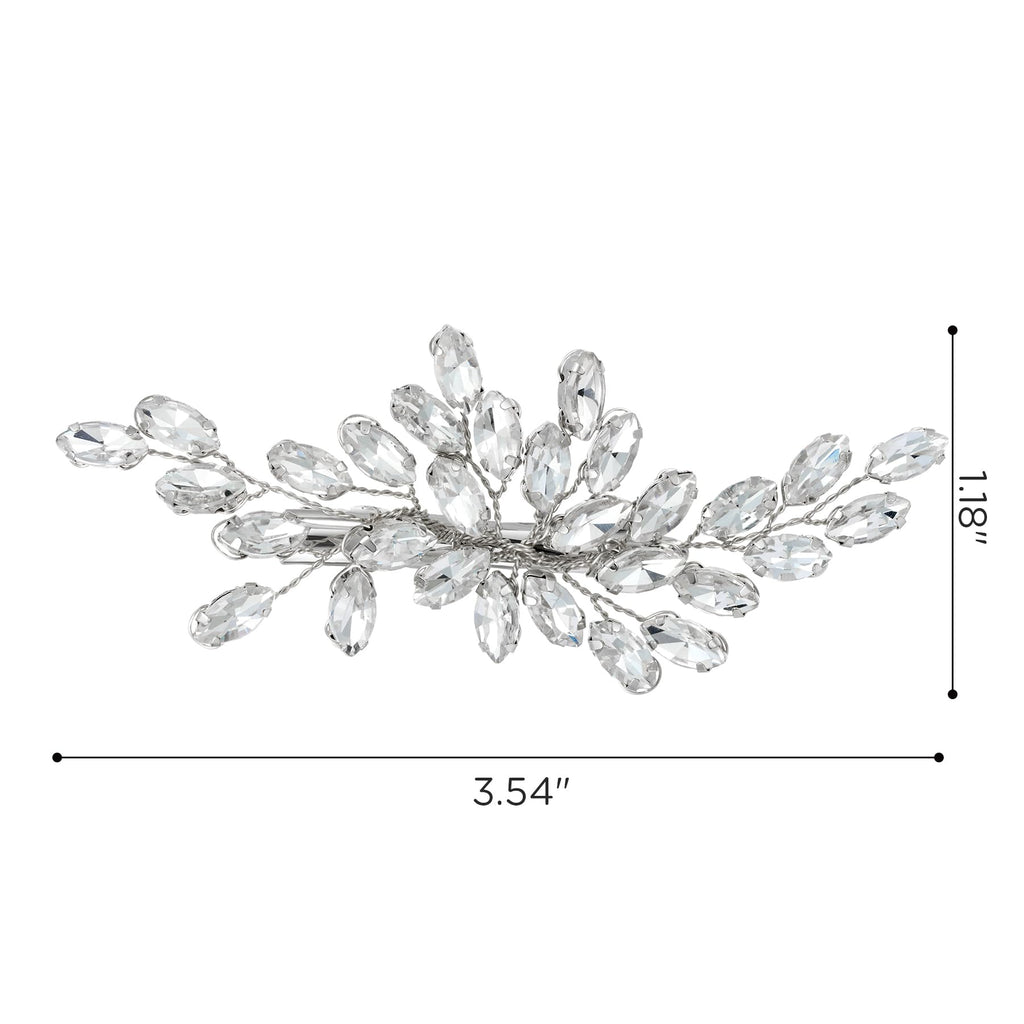 SWEETV Rhinestone Bride Hair Clip - Silver Crystal Bridal Hair Comb