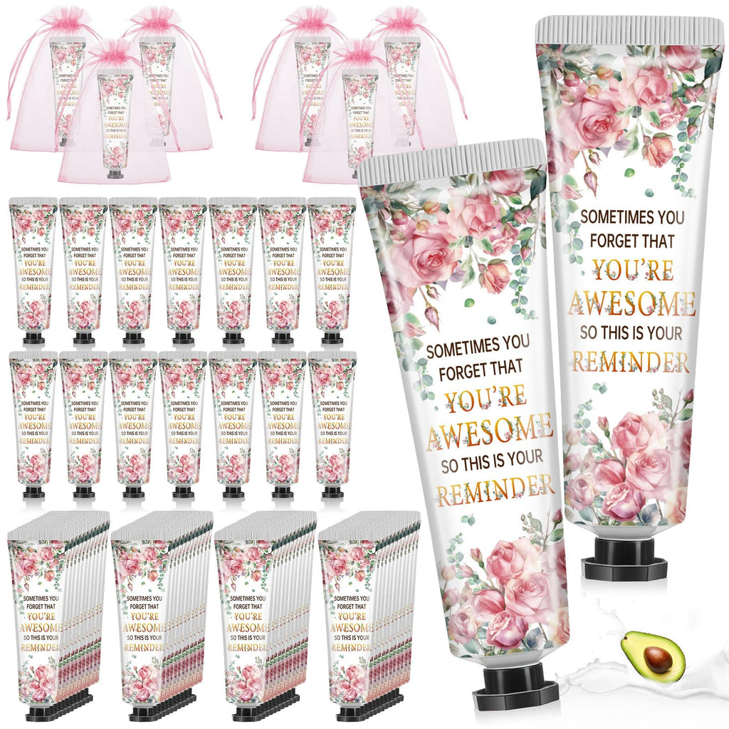 Swiffen 48-Set Inspirational Hand Cream Gift Set with Organza Bags – Travel-Size Lotions for Christmas Party Favors