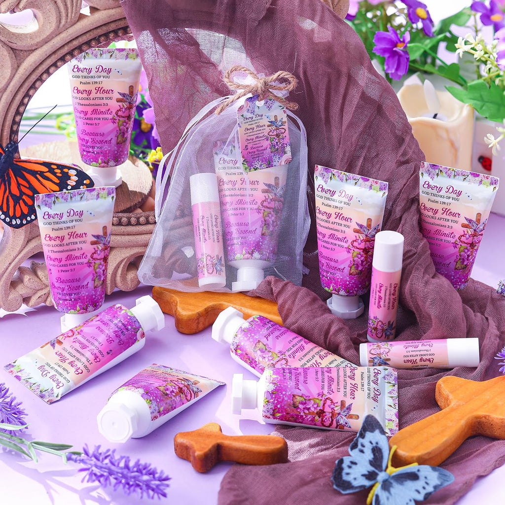 Swiffen 24-Pack Christian Hand Cream & Lip Balm Gift Set – Travel Size, Bible Verse Design