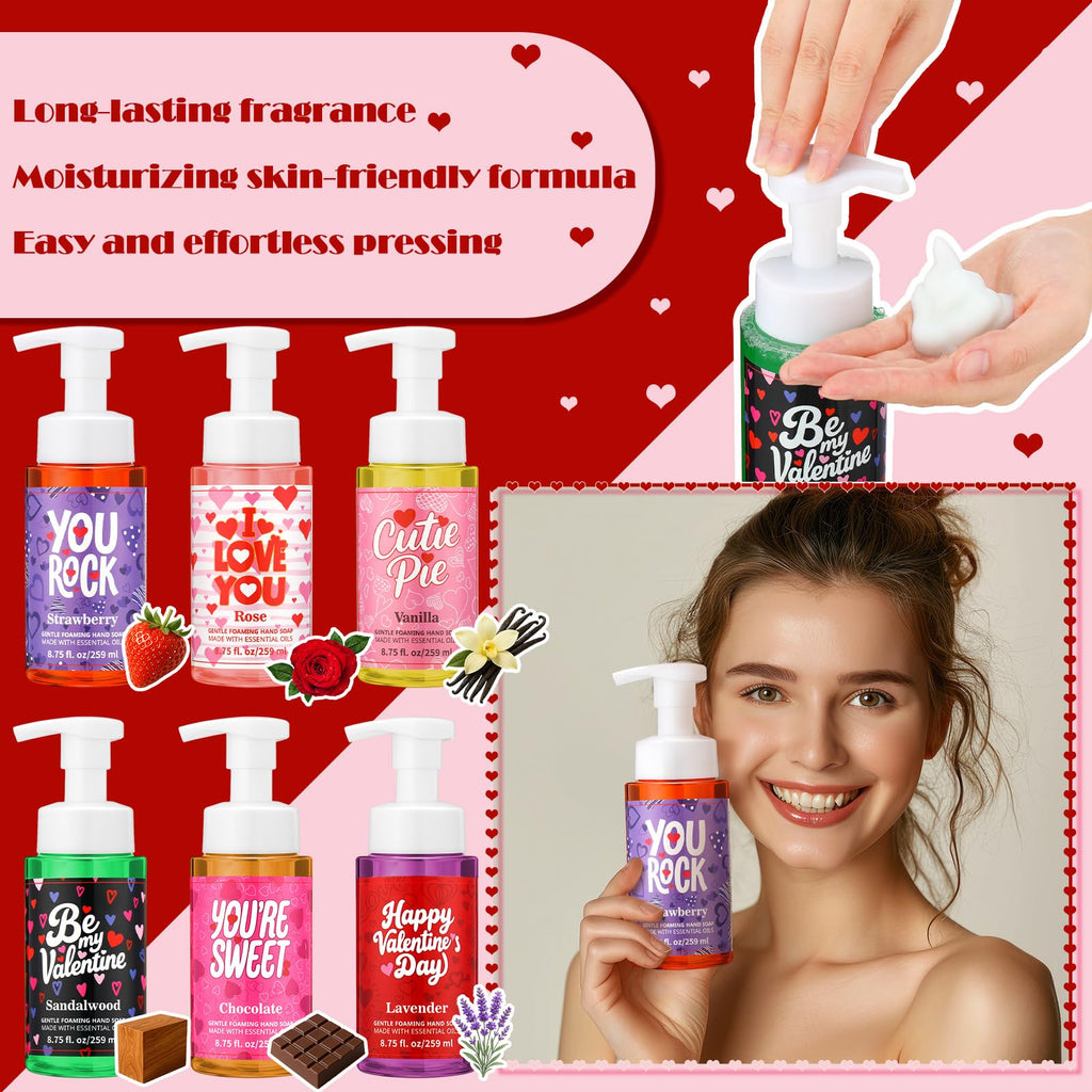 Swiffen 6-Pack Valentine's Foaming Hand Soap – Moisturizing Scented Hand Wash