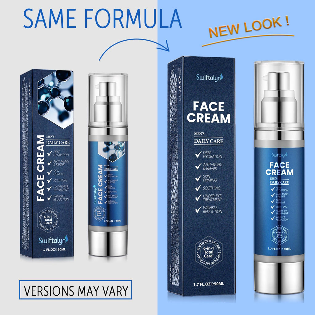 Swiftalyn 6-in-1 Face Cream for Men — Anti-Aging Moisturizer, Dark Spot & Eye Bag Treatment