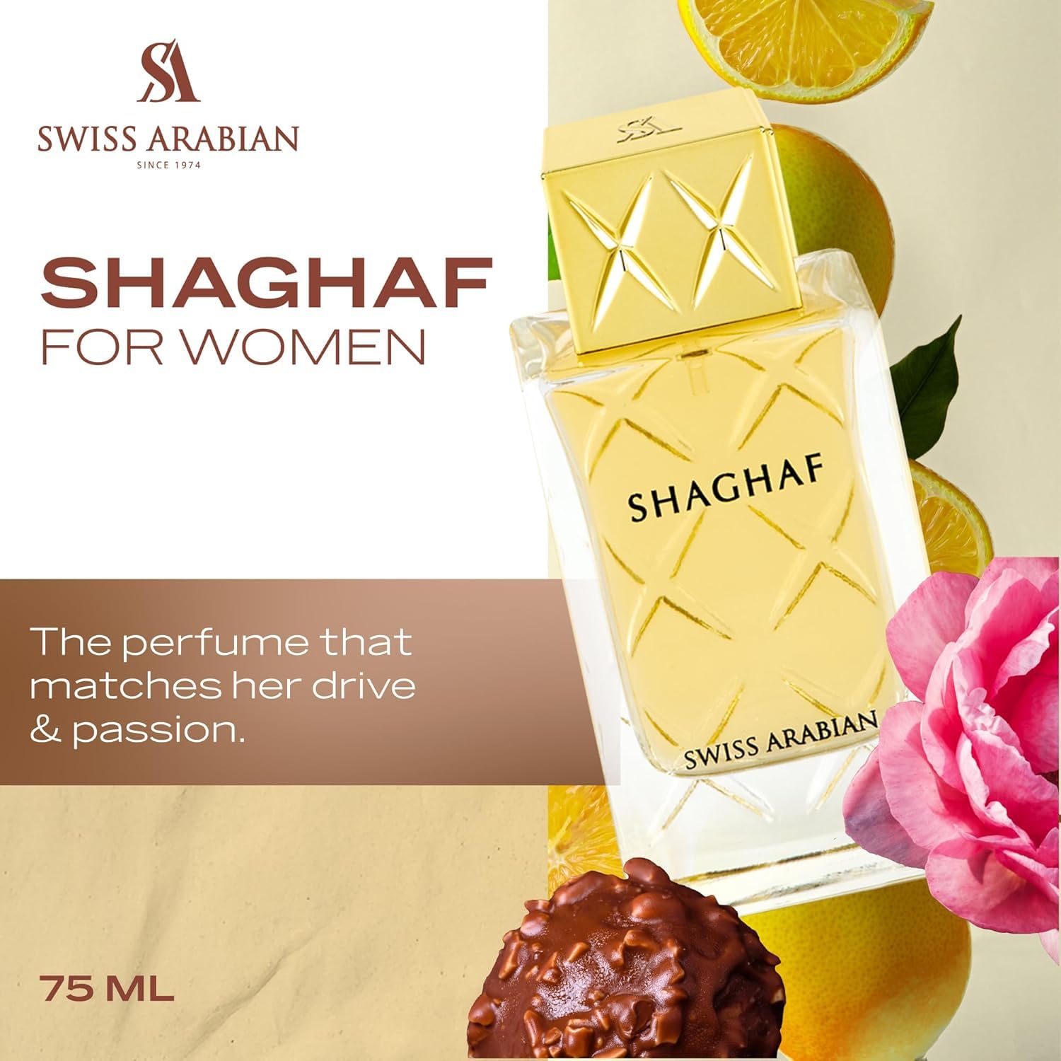 Swiss Arabian Shaghaf (Feminine) – Long-Lasting EDP Spray, Dubai Luxury Perfume 2.5 oz