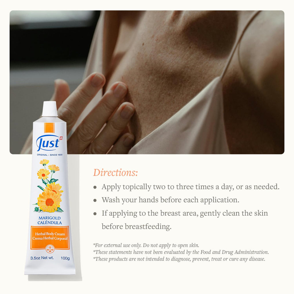 SwissJust Cream 100ml with Marigold Extract – Nourishing Skin Cream for Elasticity, Scars & Stretch Marks