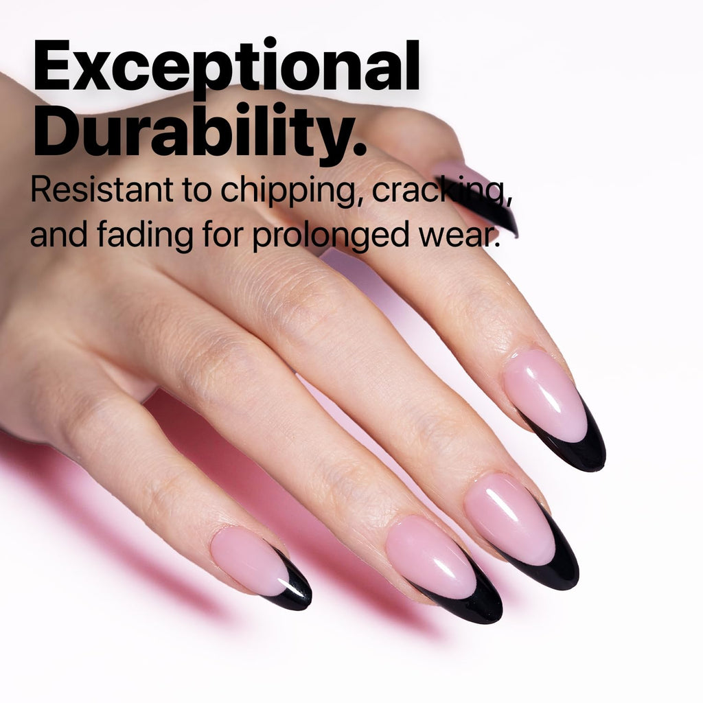 SXC Black Series French Tip Press-On Nails – X-Pro Tips Starter Kit (150pcs, 15 sizes, 5 styles)