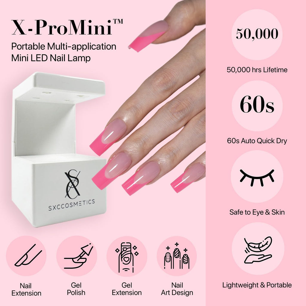 SXC Cosmetics French Tip Press On Nails – Pink Series Starter Kit with X-Pro Tips | 160 PCS, 16 Sizes, 5 Styles, Beginner-Friendly