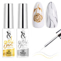 SXC Gel Liner Nail Art Set – Gold & Silver | Precision Brush, High-Gloss Finish