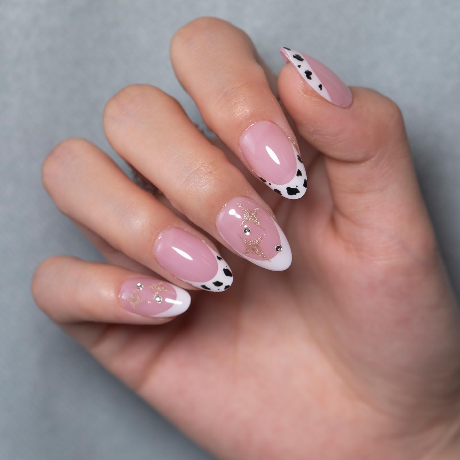 SXC French Tip Press-On Nails Pink Series – Short Almond X-Pro Tips