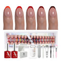 SXC Cosmetics X-Pro Tips French Tip Press-On Nails – French Red Edition (Almond, RED118KIT-XS)