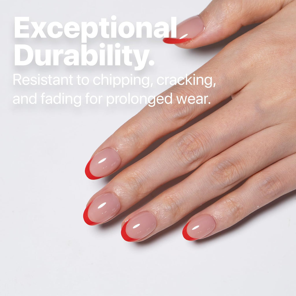 SXC Cosmetics X-Pro Tips French Tip Press-On Nails – French Red Edition (Almond, RED118KIT-XS)