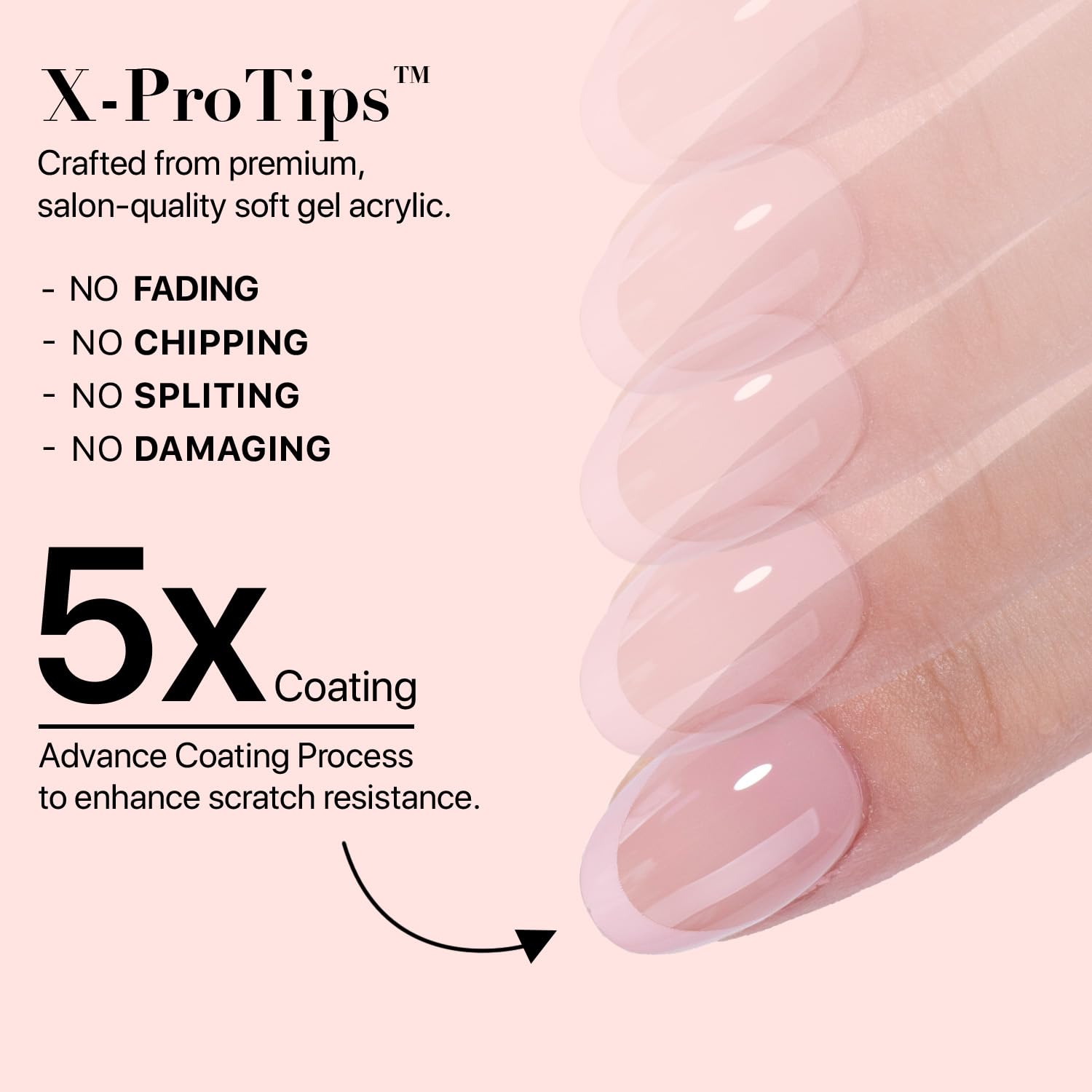 SXC Cosmetics French Tip Press-On Nails – XS Almond X-Pro Starter Kit ST118KIT