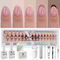 SXC Cosmetics French Tip Press-On Nails – XS Almond X-Pro Starter Kit ST118KIT