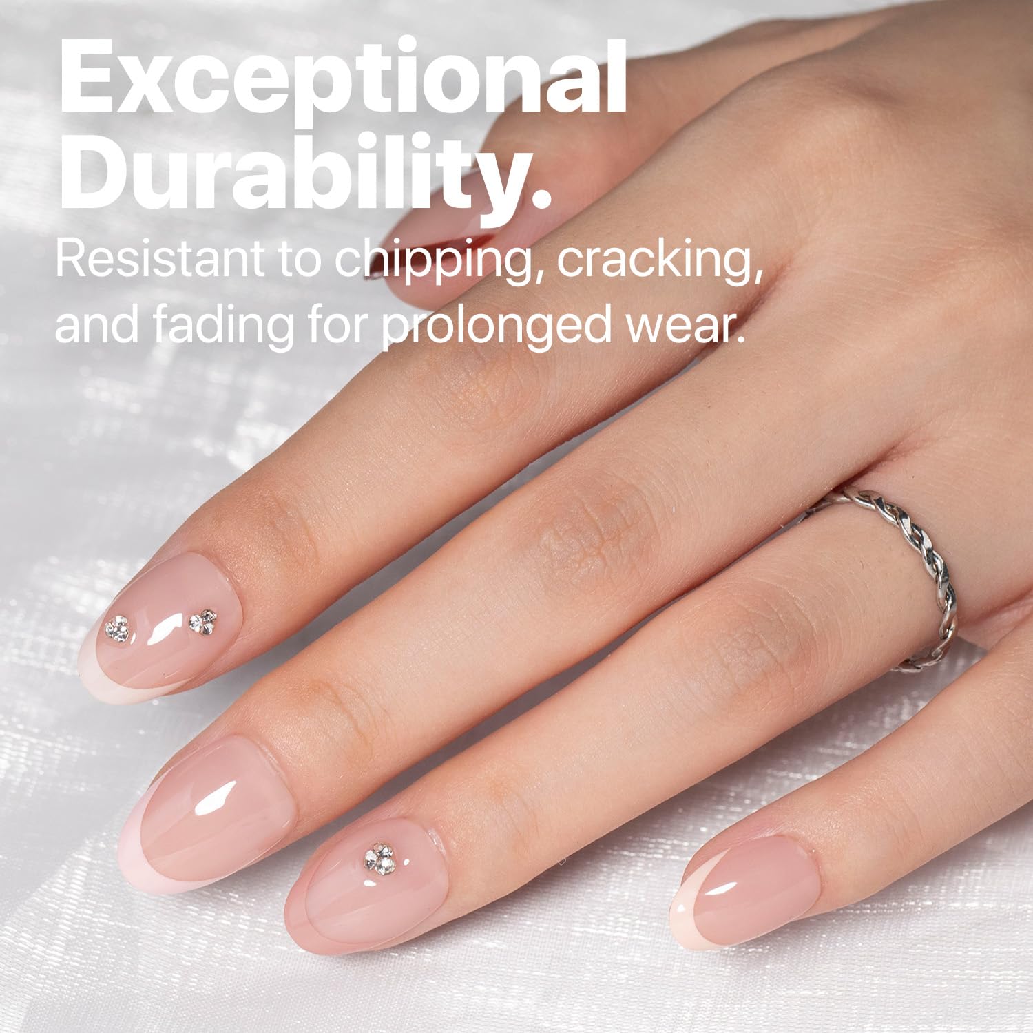 SXC Cosmetics French Tip Press-On Nails – XS Almond X-Pro Starter Kit ST118KIT