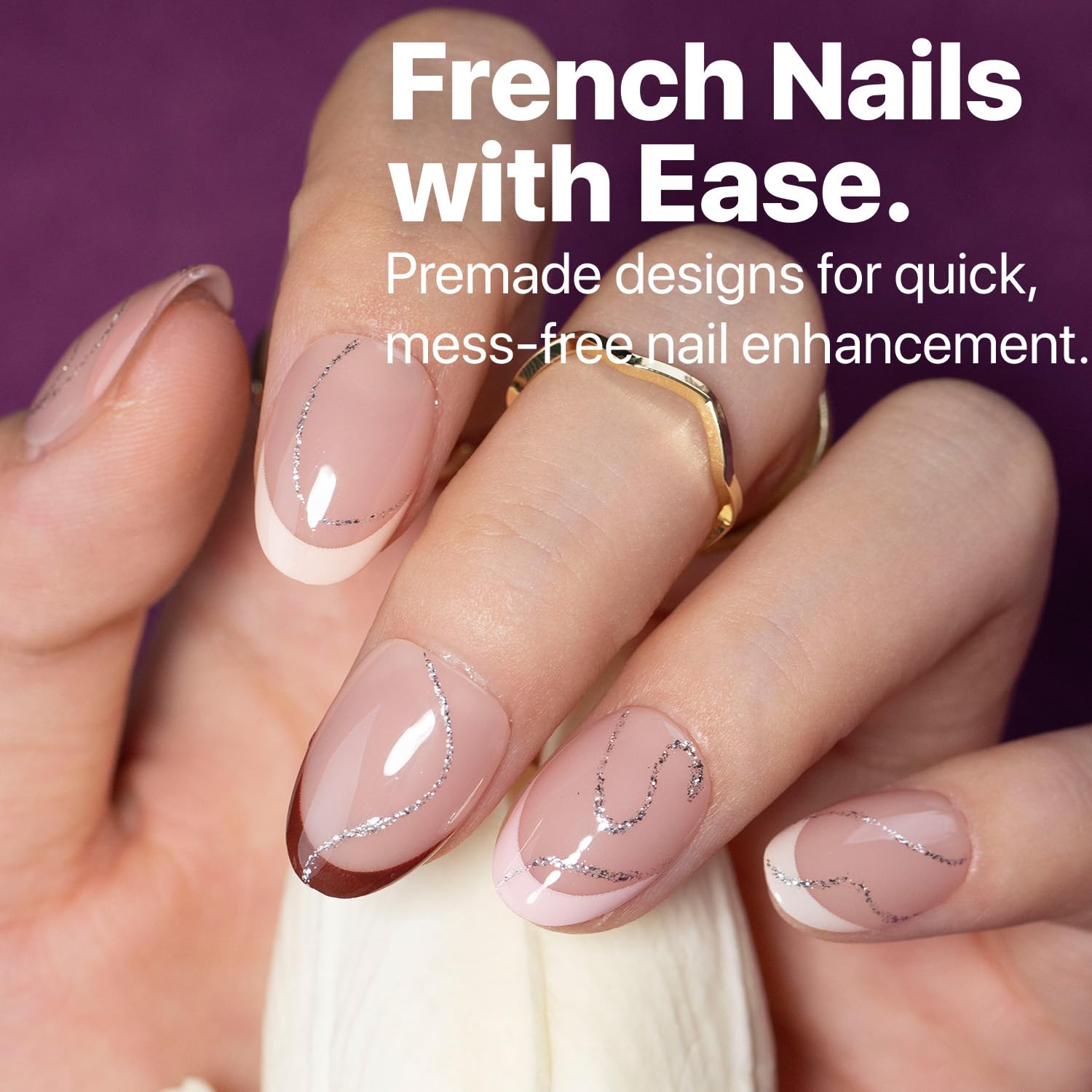 SXC Cosmetics French Tip Press-On Nails – XS Almond X-Pro Starter Kit ST118KIT