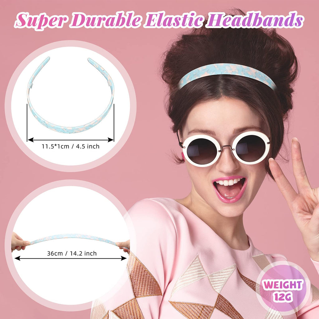 Syhood 3 Colors Tortoise Shell Headband Set – Wide Acetate & Resin Hairbands with Teeth (White Laser, Leopard, Ivory)