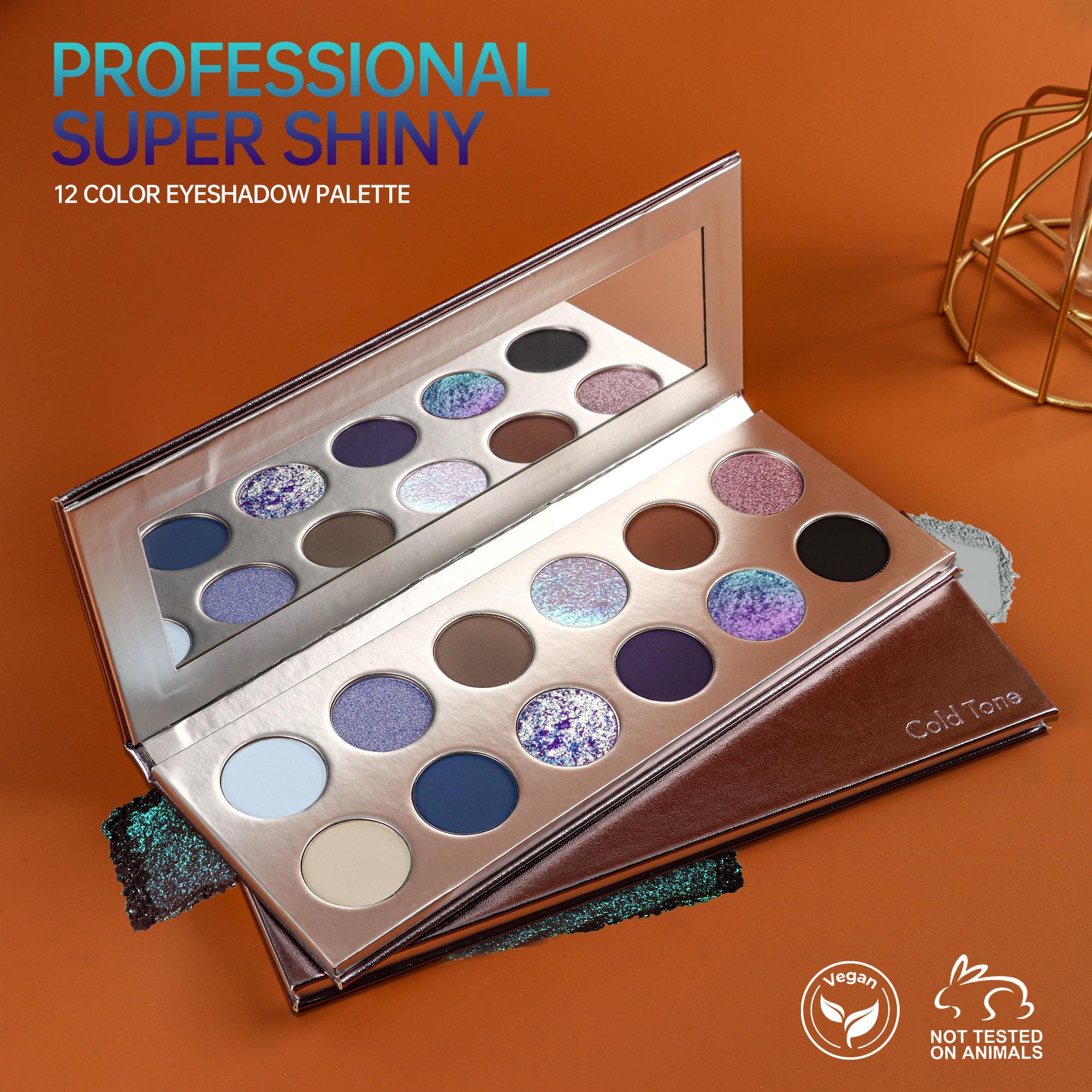 SZDYM Professional Super Shiny 12-Color Eyeshadow Palette | Multichrome, Duochrome & Matte, Vegan