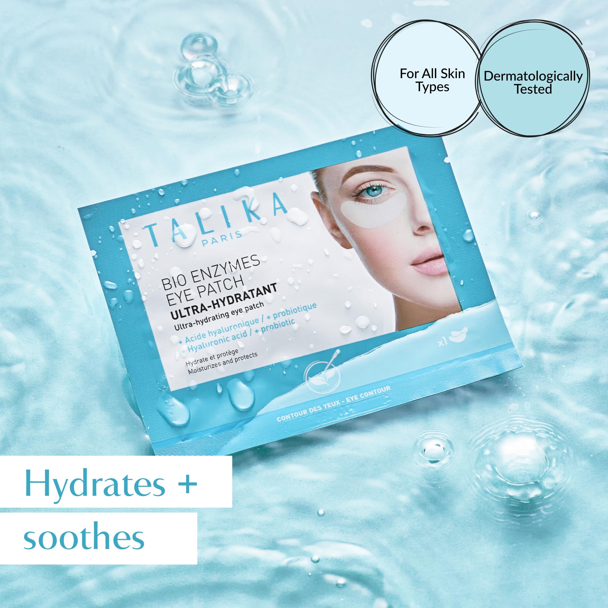 Talika Bio Enzymes Eye Patch – Ultra-Hydrating 15-Minute Eye Mask, Pack of 2