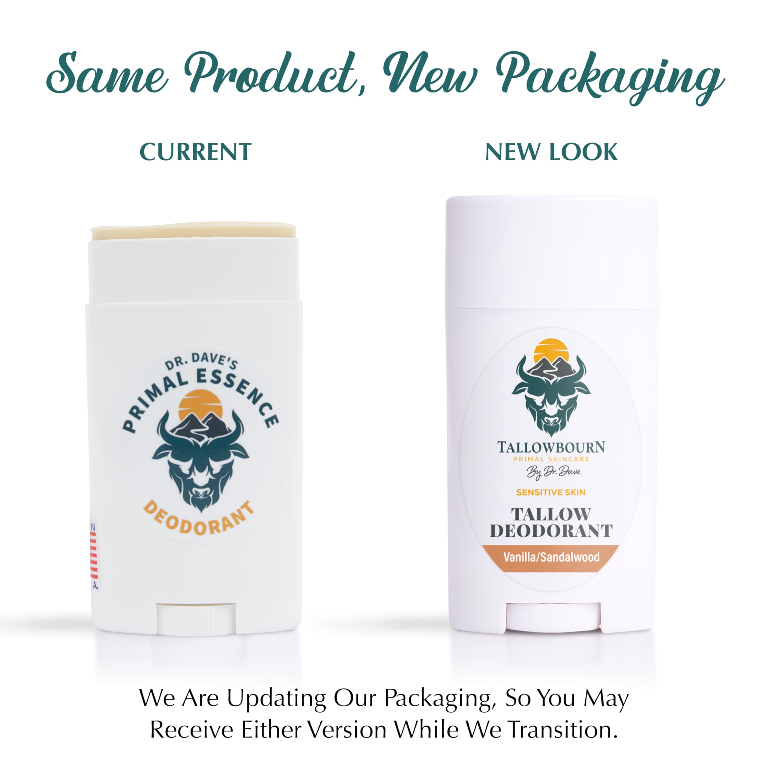 Tallowbourn Tallow Deodorant - Aluminum & Baking Soda-Free - Vanilla & Sandalwood - 3 oz