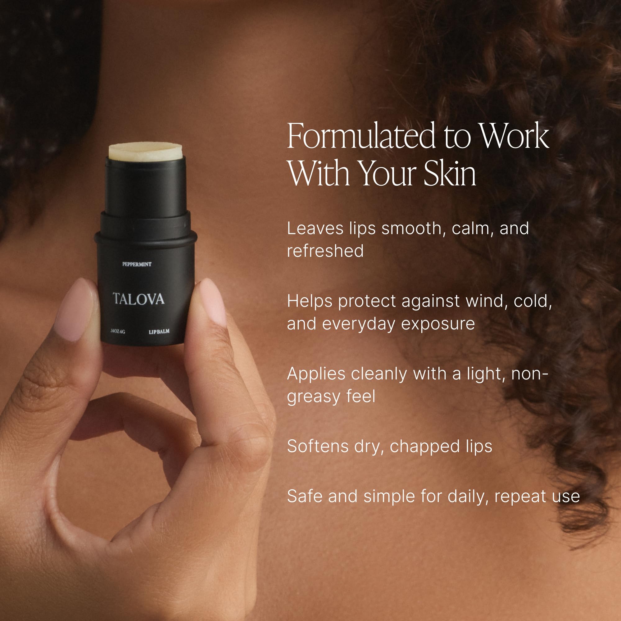 TALOVA Peppermint Grass-Fed Tallow Lip Balm – Overnight Lip Mask with Vitamins A, D, E, and K