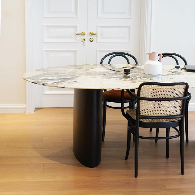 Tambo Dining Table, Pebble Shape, Sintered Stone