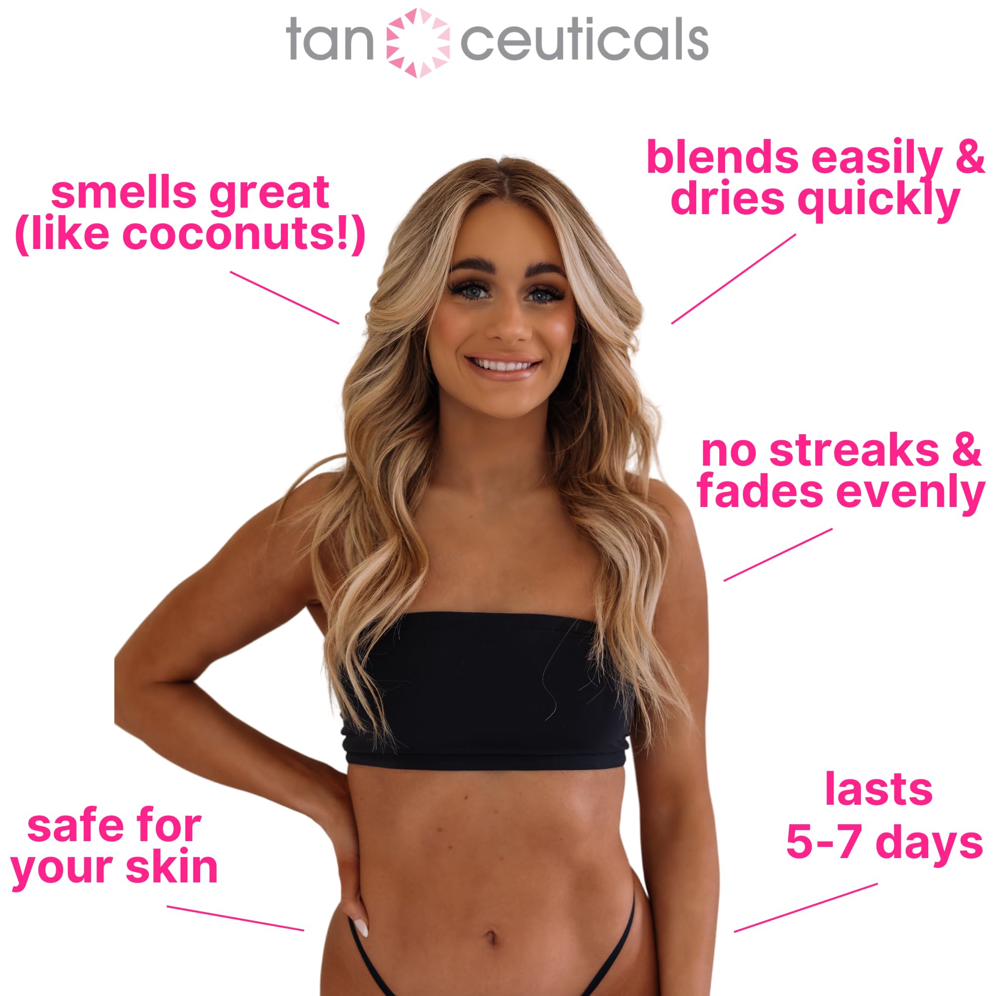 Tanceuticals CC Self Tanning Mousse Ultra Dark – Streak-Free Sunless Tan, Coconut Scent, 6.7 oz