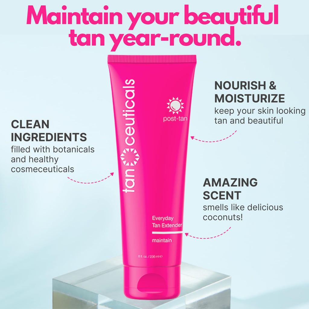 Tanceuticals Everyday Tan Extender Lotion – Nourish Skin & Maintain Even Color | Coconut Scent, 8 oz