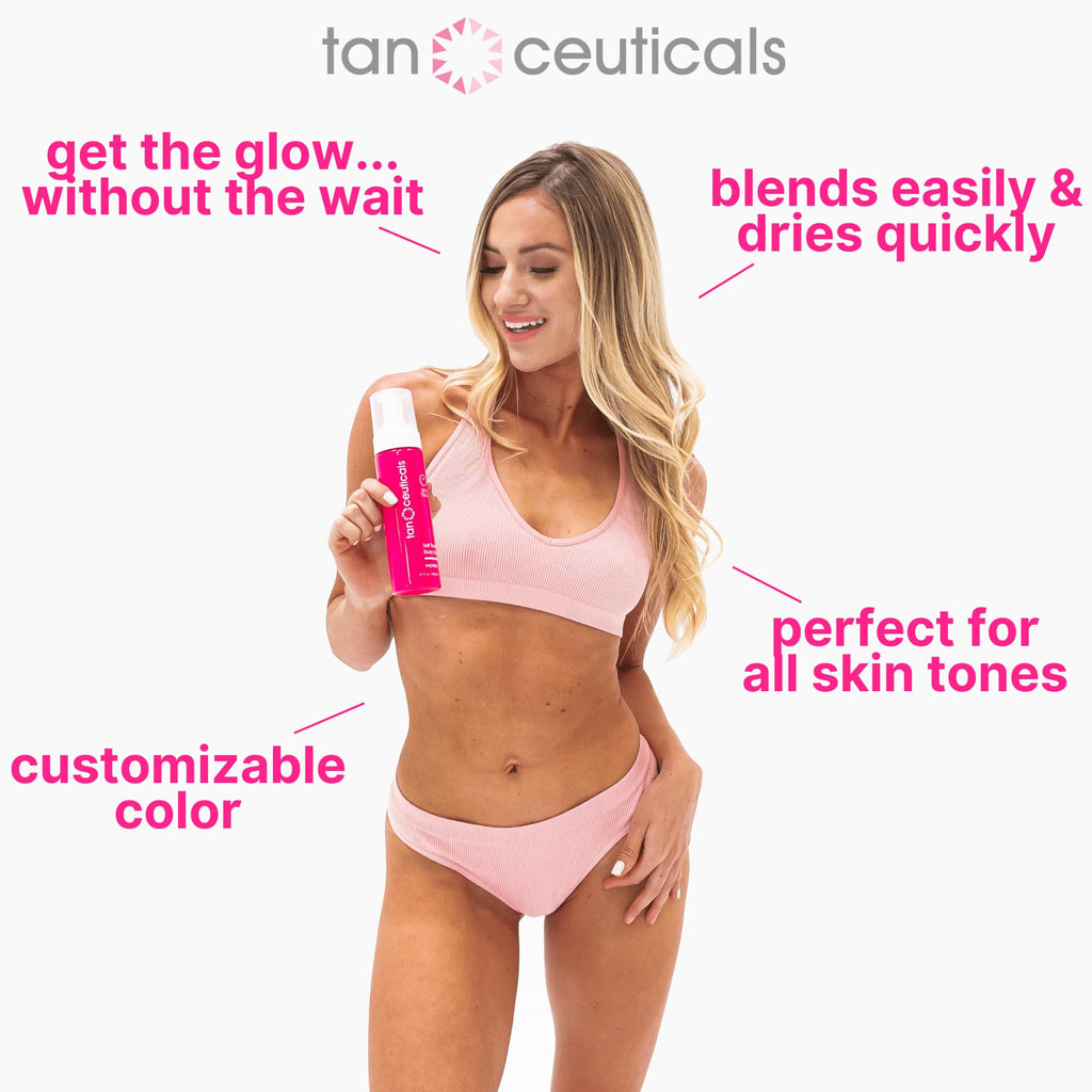 Tanceuticals Express Self Tanning Body Mousse – Fast Acting, Natural-Looking Tan, Vegan & Cruelty-Free