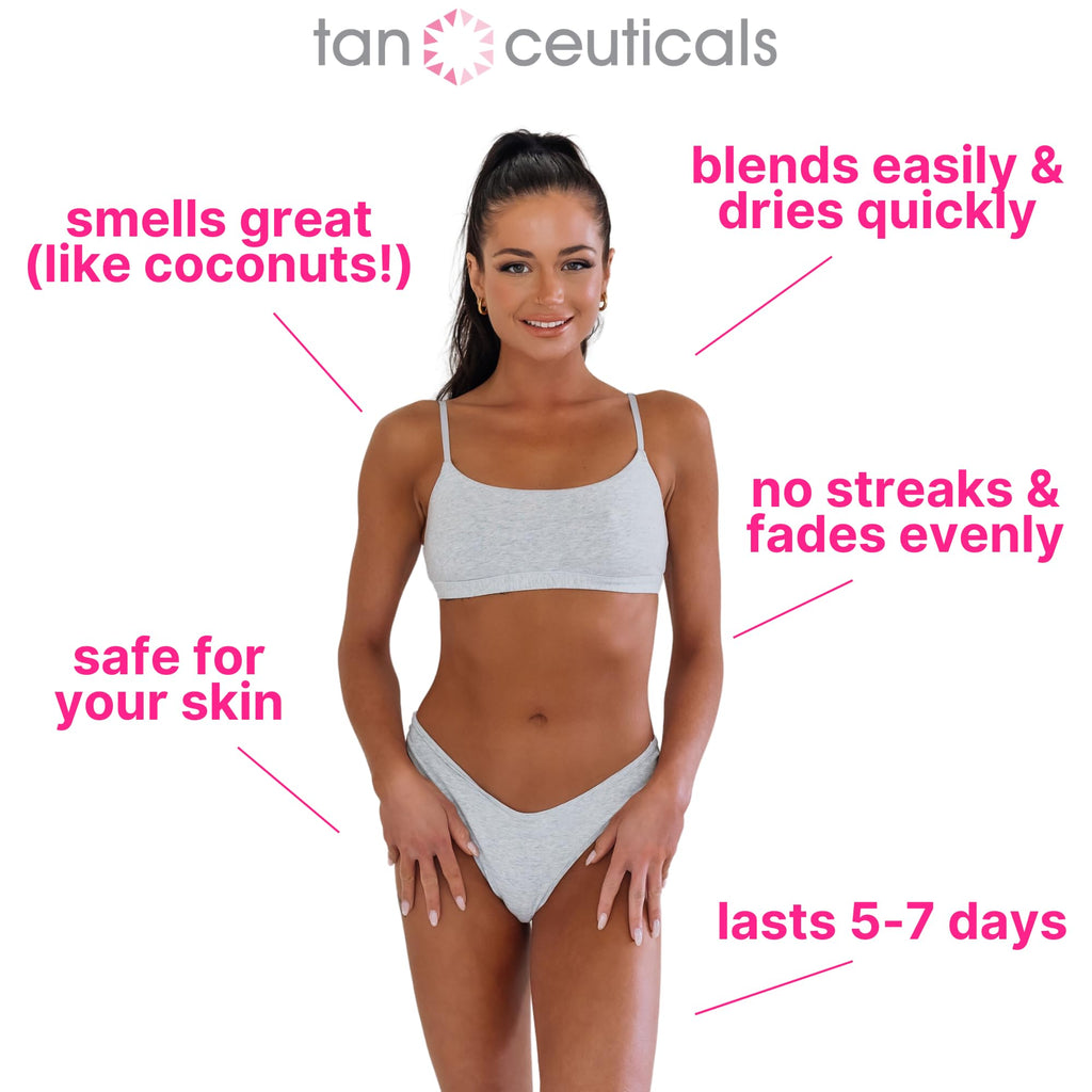 Tanceuticals Self Tanner Dark – Natural-Looking, Long-Lasting Body Tan | Fresh Coconut Scent