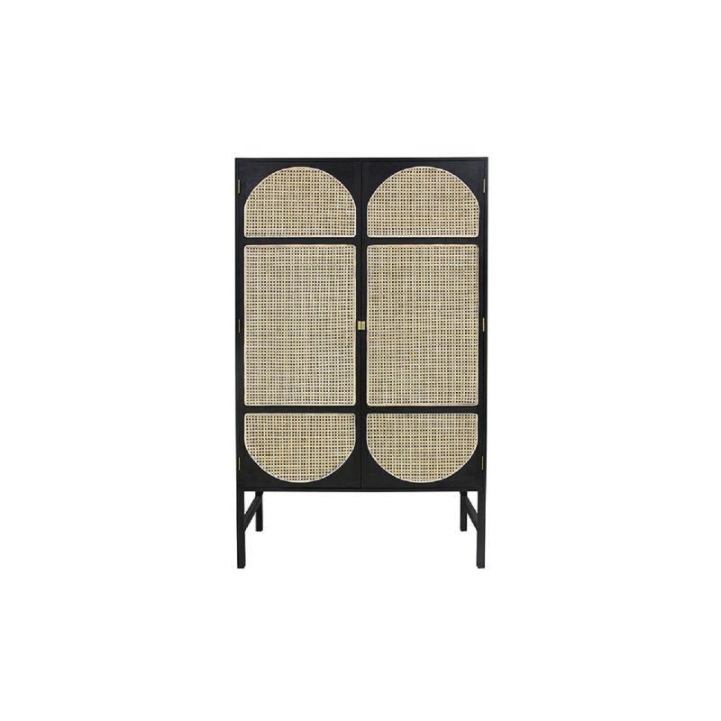 Tandy Black Rattan Wardrobe