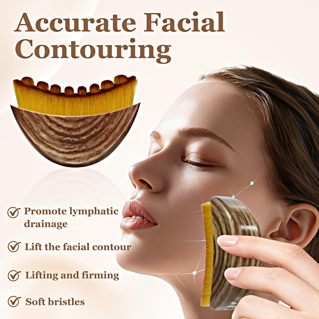 Tankitial Lymphatic Contour Face Brush – Soft Bristles for Sculpting, Detox Massage & Absorption