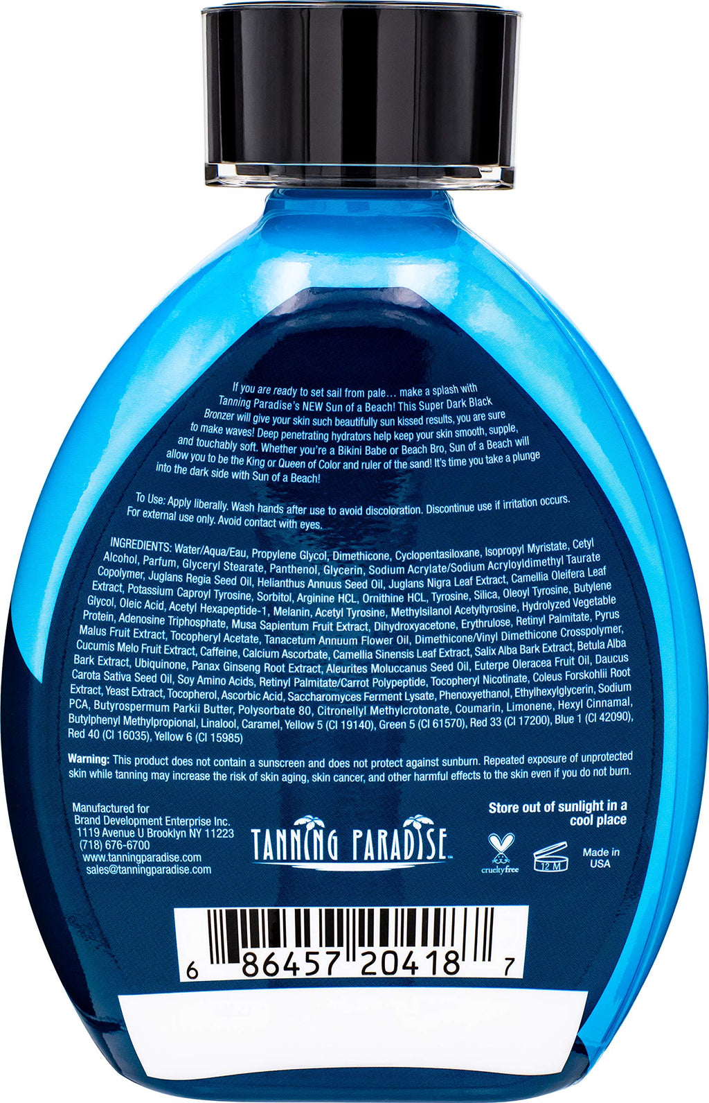 Tanning Paradise Sun of a Beach Instant Black Bronzing Lotion – Vitamin Rich 13.5oz