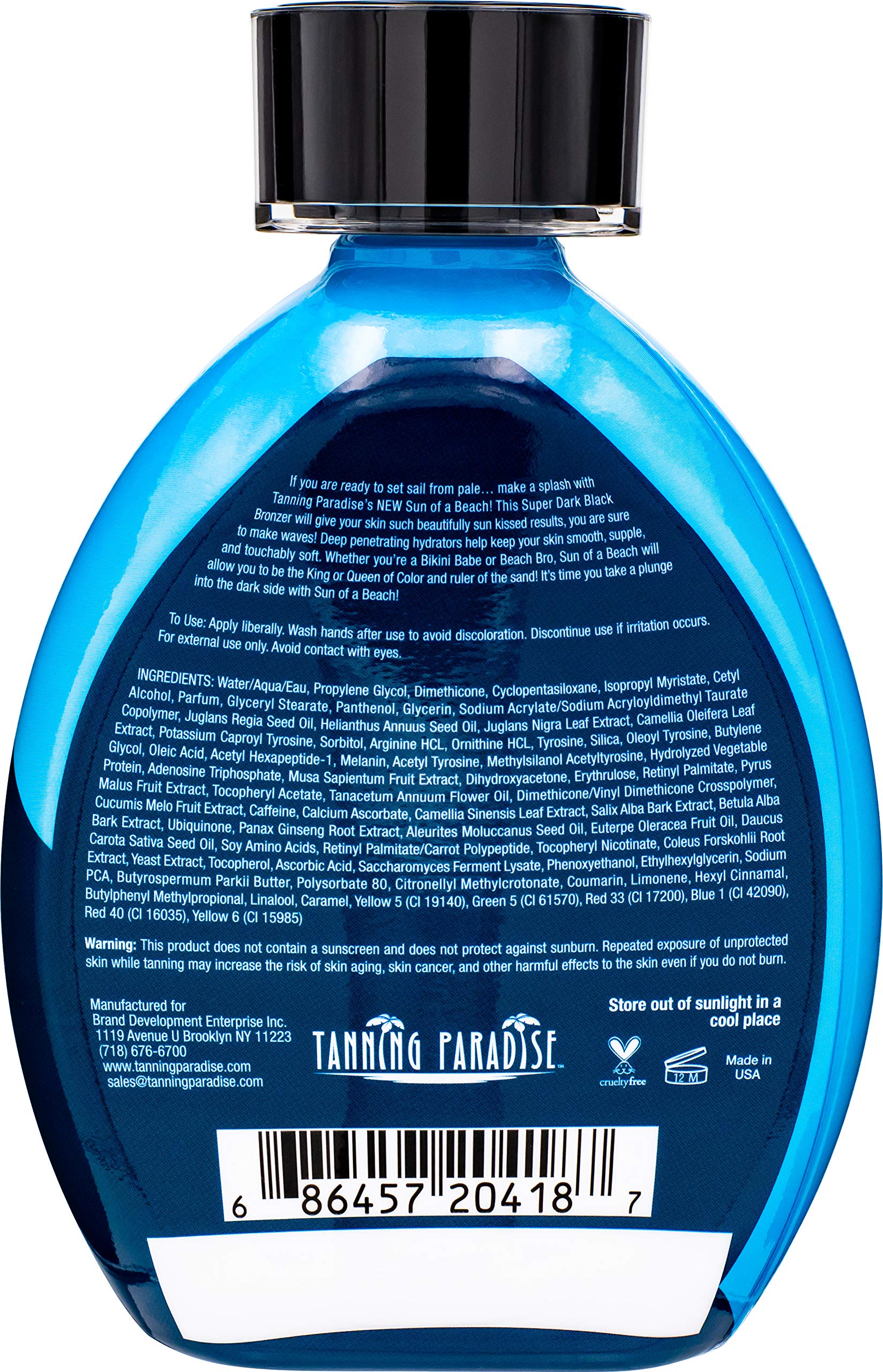 Tanning Paradise Sun of a Beach Instant Black Bronzing Lotion – Vitamin Rich 13.5oz