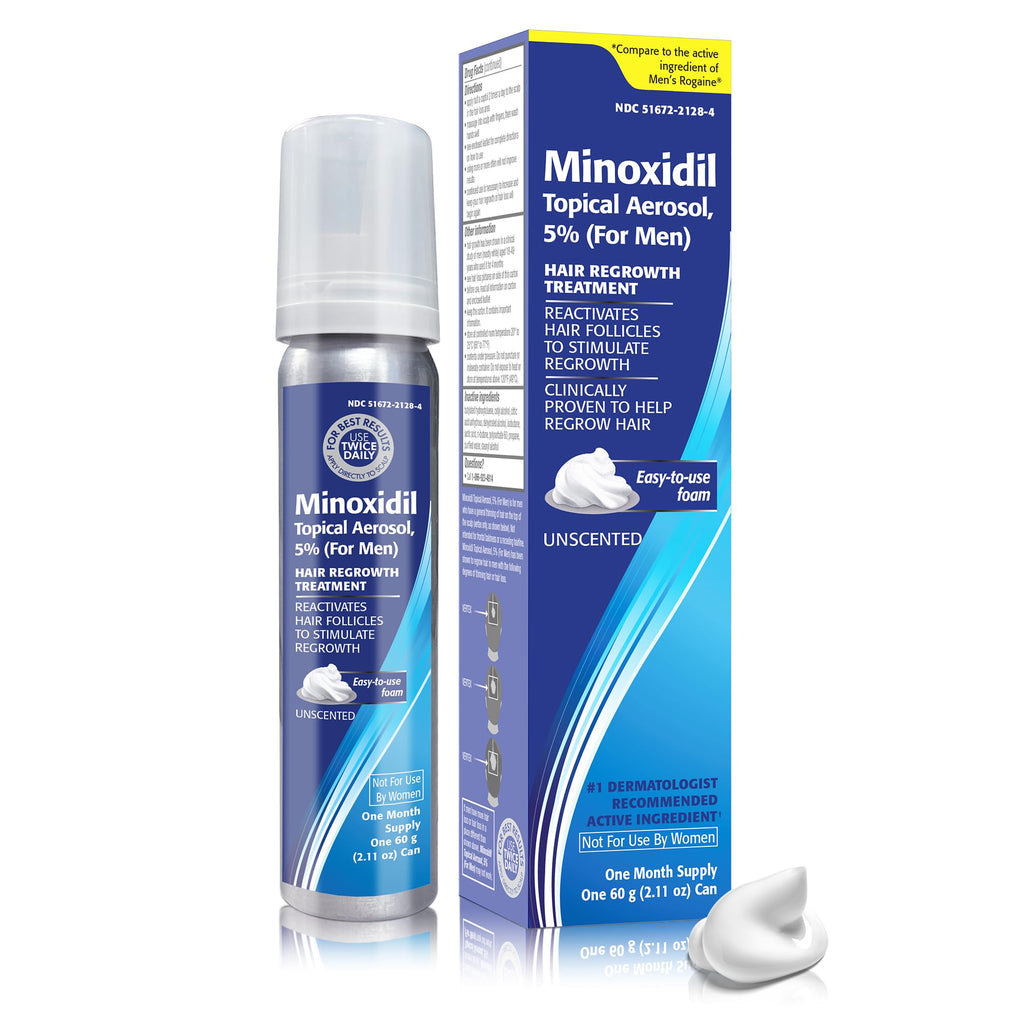 TARO Minoxidil Topical Aerosol Foam 5% for Men – Hair Regrowth Treatment, 2.11 oz (4 Pack)