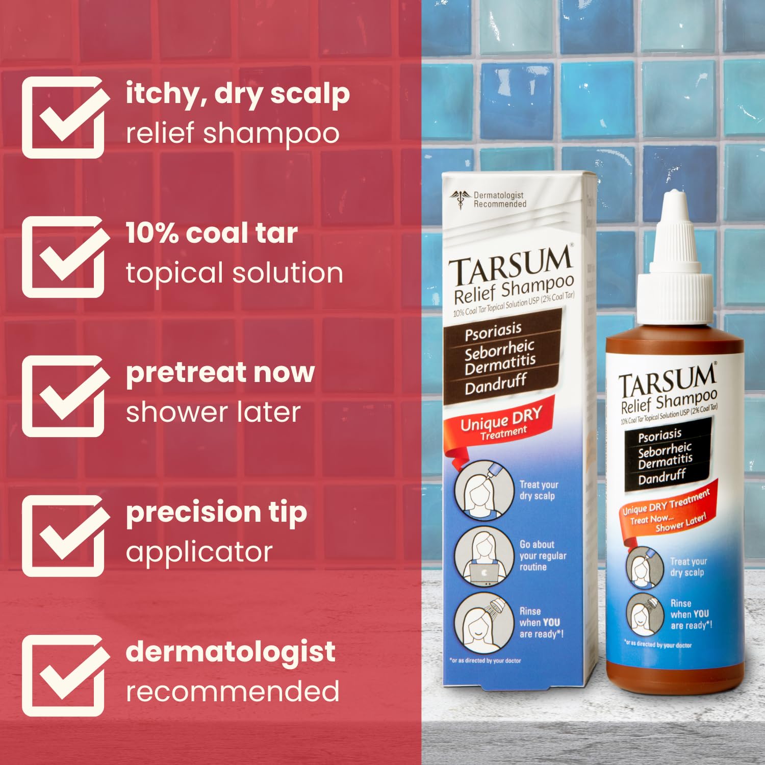 Tarsum Extra Strength Psoriasis Shampoo — Coal Tar Scalp Care for Dandruff, Eczema & Seborrheic Dermatitis (8 oz)