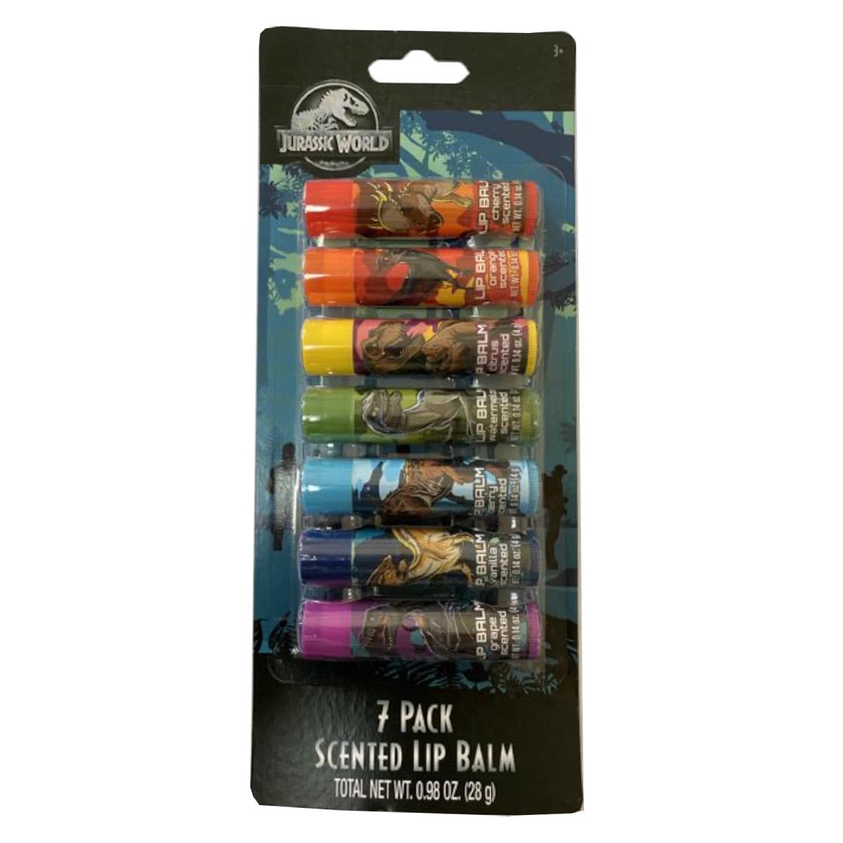 Taste Beauty Jurassic World 7-Pack Lip Balm Set – Scented Moisturizers
