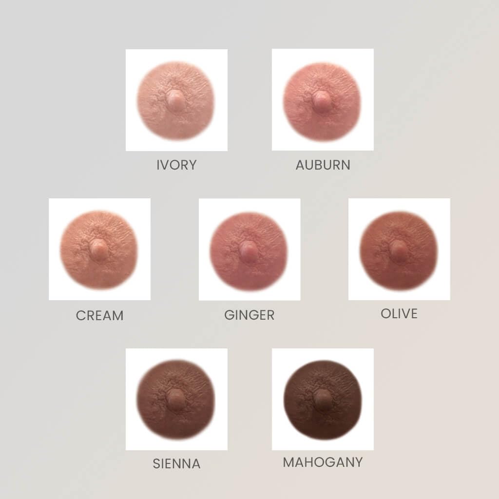 TataTattoos Ginger Large Nipple & Areola Tattoos – Realistic Temporary (Pack of 10)