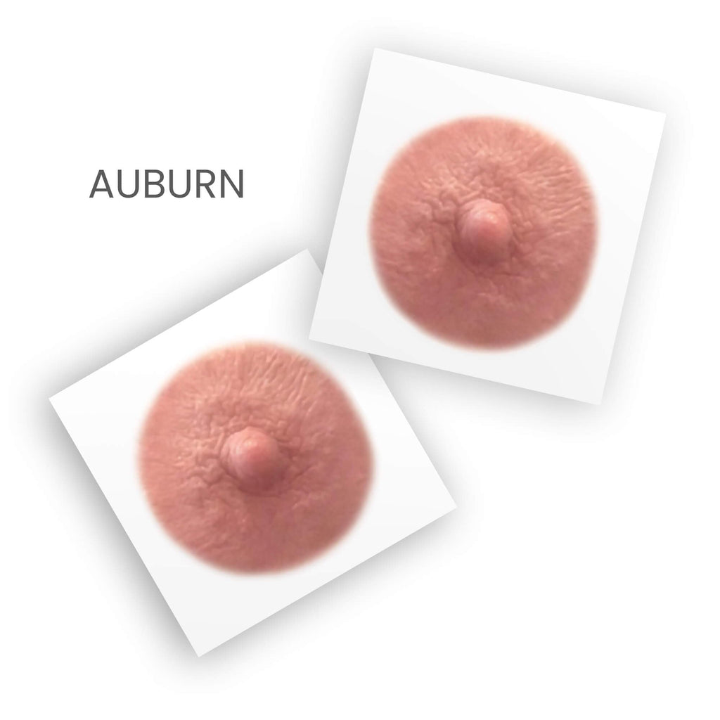 TataTattoos Temporary Realistic Nipple & Areola Tattoos – Non-Surgical Mastectomy Recovery (Auburn, Small Pack of 10)