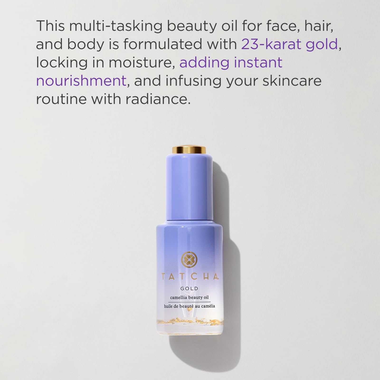 TATCHA Gold Camellia Beauty Oil – 23K Gold, Multi‑Task Face, Body & Hair Oil (30 ml / 1 oz)